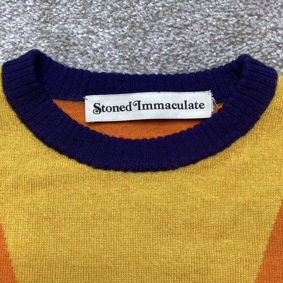 Stoned Immaculate California Dreamin Sweater Multi Sunset Wool Small Intarsia - Picture 7 of 11